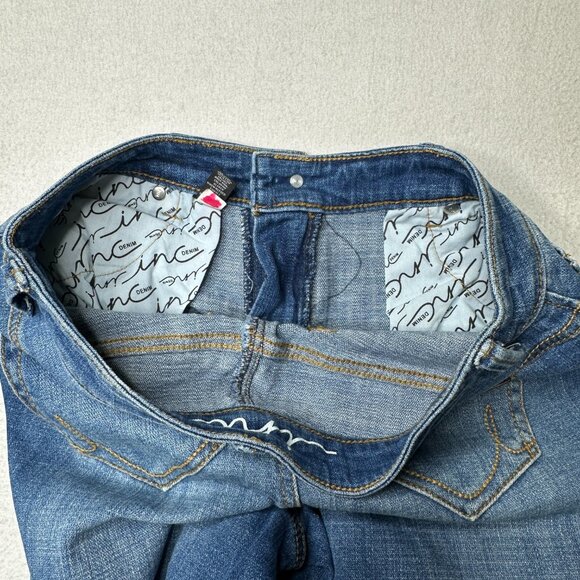 INC Denim Womens Straight Leg Curvy Fit Size 4 Blue Jeans Distressed - Picture 12 of 16